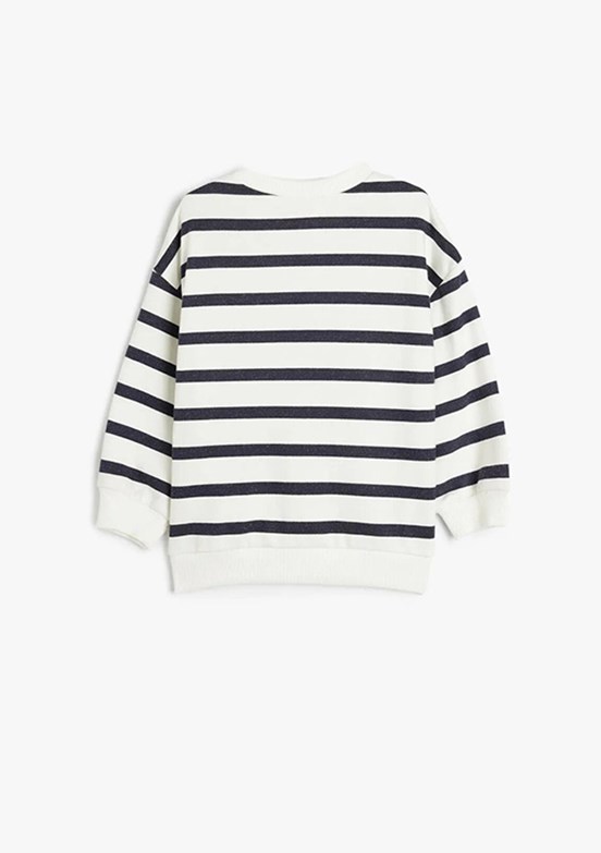 KOTON - 5WMG10134AK Kız Çocuk Lacivert Baskılı Sweatshirt