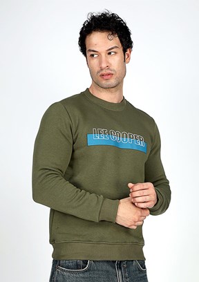 Lee Cooper Yeşil Erkek O Yaka Sweatshirt