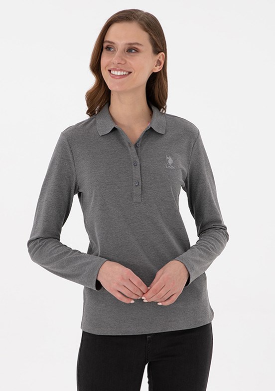 US POLO ASSN Antrasit Kadın Basic Sweatshirt