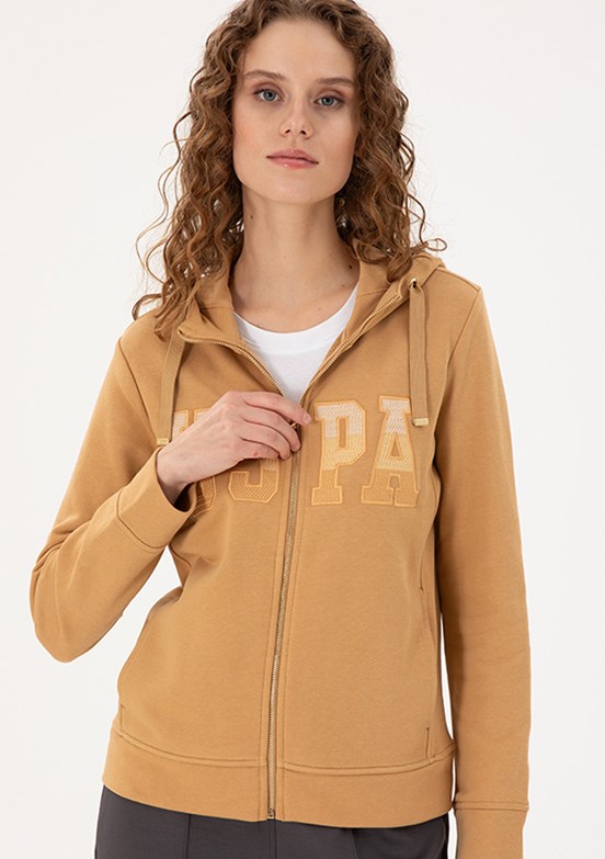 US POLO ASSN Kahverengi Kadın Basic Sweatshirt