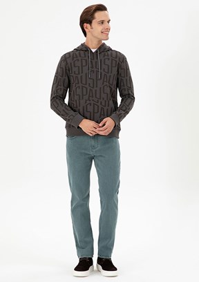 US POLO ASSN Yeşil Erkek Straight Jean Pantolon