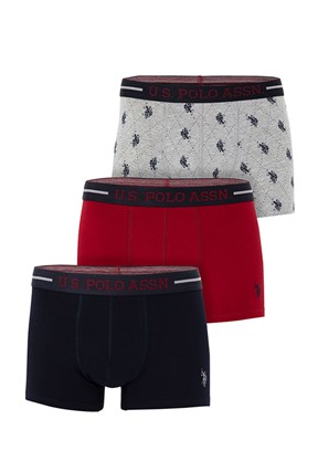 US POLO ASSN Bordo Erkek 3'Lü Boxer