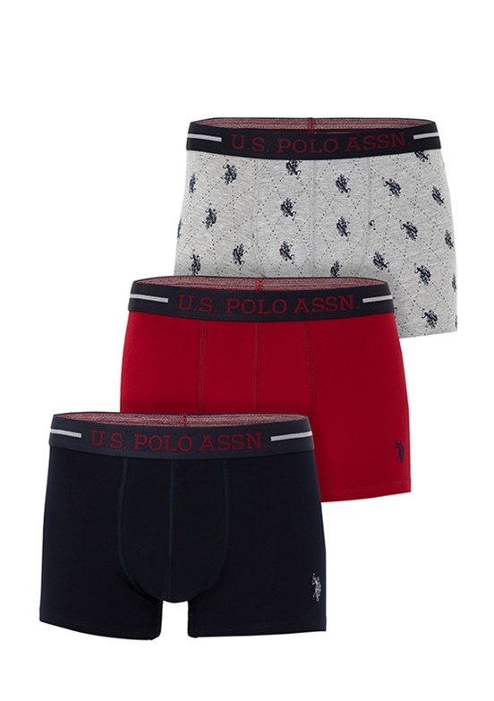 US POLO ASSN Bordo Erkek 3'Lü Boxer