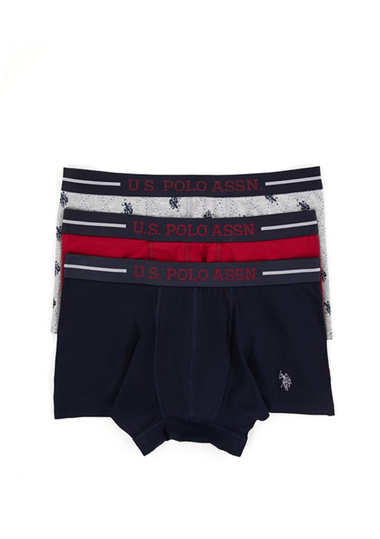 US POLO ASSN Bordo Erkek 3'Lü Boxer