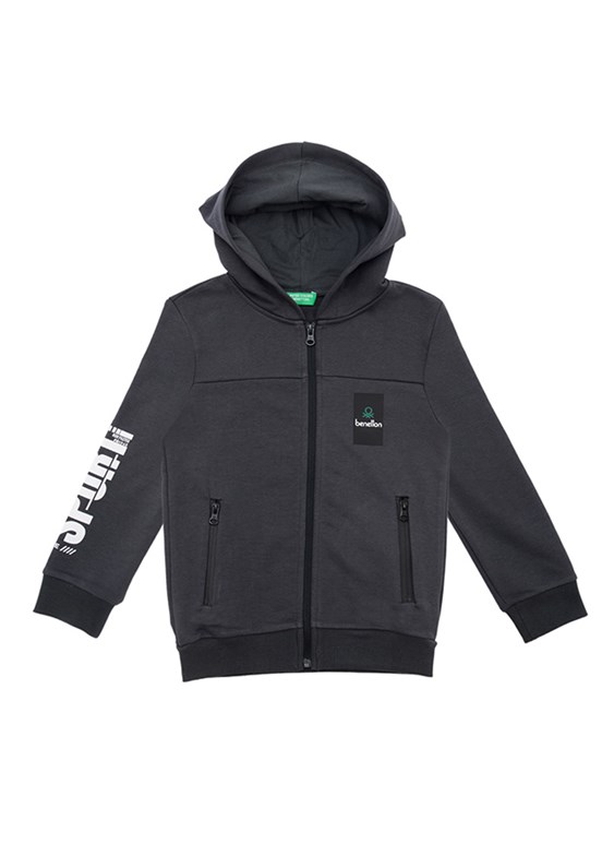 BENETTON Antrasit Erkek Çocuk Baskılı Sweatshirt