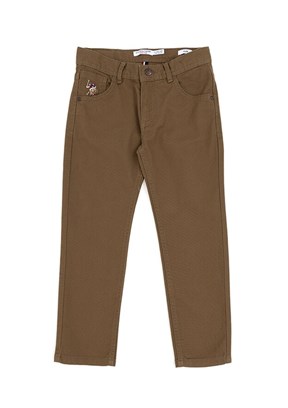 US POLO ASSN Yeşil Erkek Çocuk Chino Pantolon