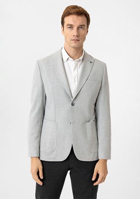 SÜVARİ Gri Erkek Slim Ceket