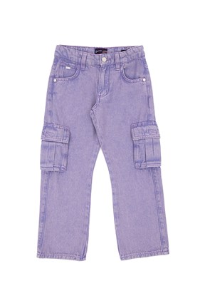 US POLO ASSN Mor Kız Çocuk Straight Jean Pantolon