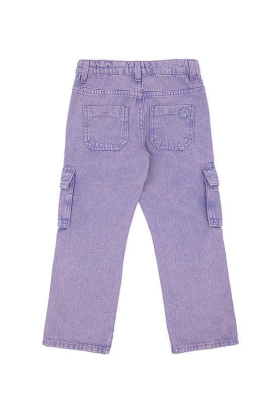 US POLO ASSN Mor Kız Çocuk Straight Jean Pantolon