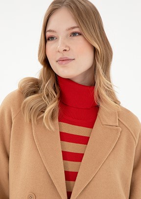 US POLO ASSN Kahverengi Kadın Basic Kaban