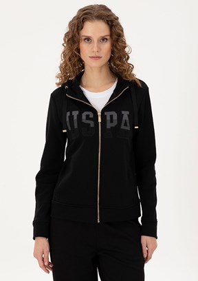 US POLO ASSN Siyah Kadın Basic Sweatshirt