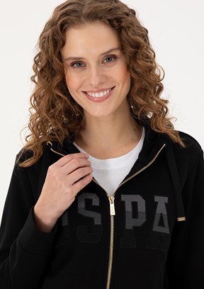 US POLO ASSN Siyah Kadın Basic Sweatshirt