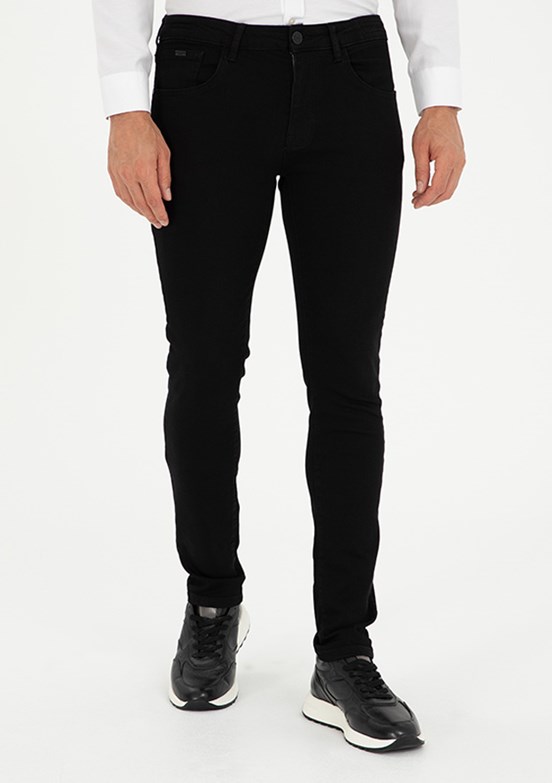 PİERRE CARDİN Siyah Erkek Slim Jean Pantolon