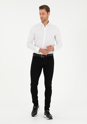 PİERRE CARDİN Siyah Erkek Slim Jean Pantolon