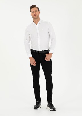 PİERRE CARDİN Siyah Erkek Slim Jean Pantolon