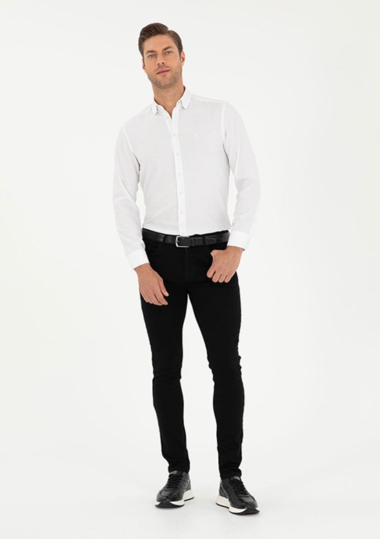PİERRE CARDİN Siyah Erkek Slim Jean Pantolon