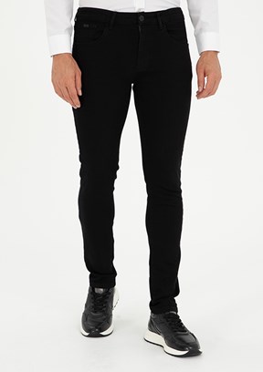 PİERRE CARDİN Siyah Erkek Slim Jean Pantolon