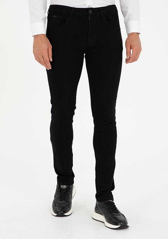 PİERRE CARDİN Siyah Erkek Slim Jean Pantolon