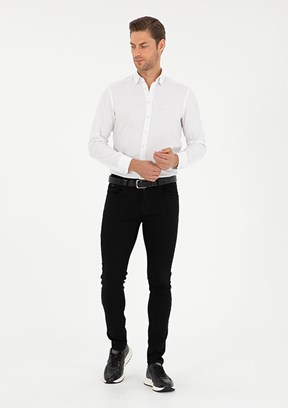 PİERRE CARDİN Siyah Erkek Slim Jean Pantolon