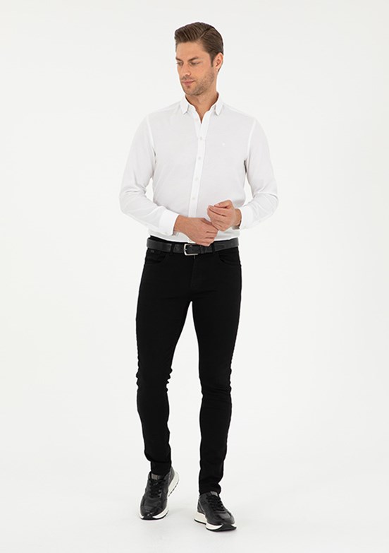 PİERRE CARDİN Siyah Erkek Slim Jean Pantolon