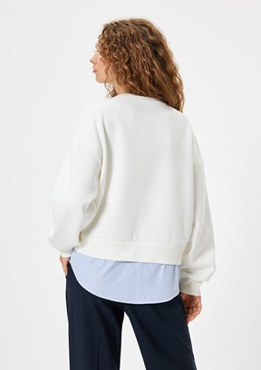 KOTON Beyaz Kadın Baskılı Sweatshirt