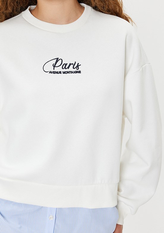 KOTON Beyaz Kadın Baskılı Sweatshirt