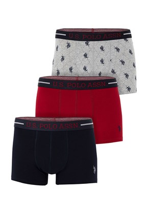 US POLO ASSN Bordo Erkek 3'Lü Boxer