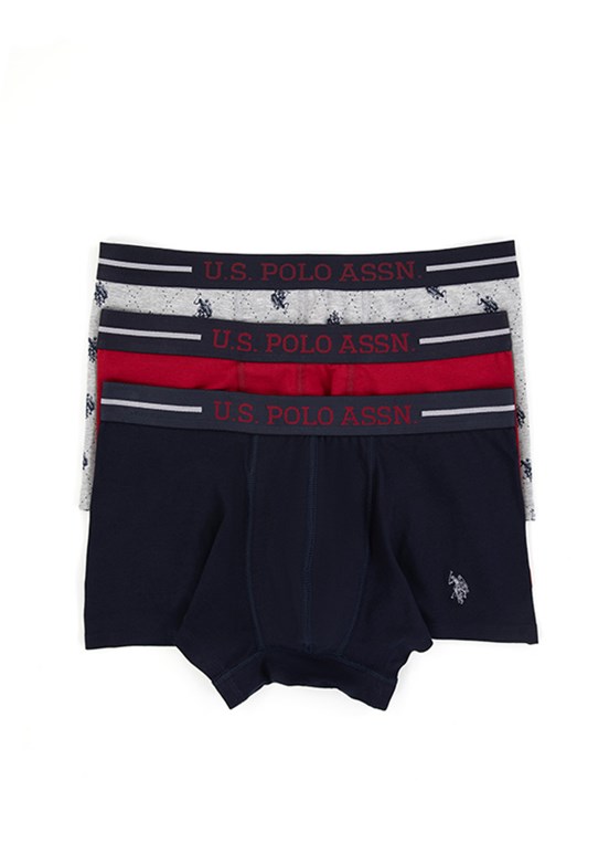 US POLO ASSN Bordo Erkek 3'Lü Boxer