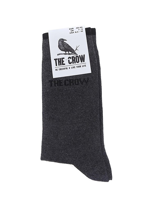 THE CROW Antrasit Unisex Soket Çorap