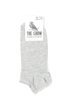THE CROW Gri Unisex Patik Çorap