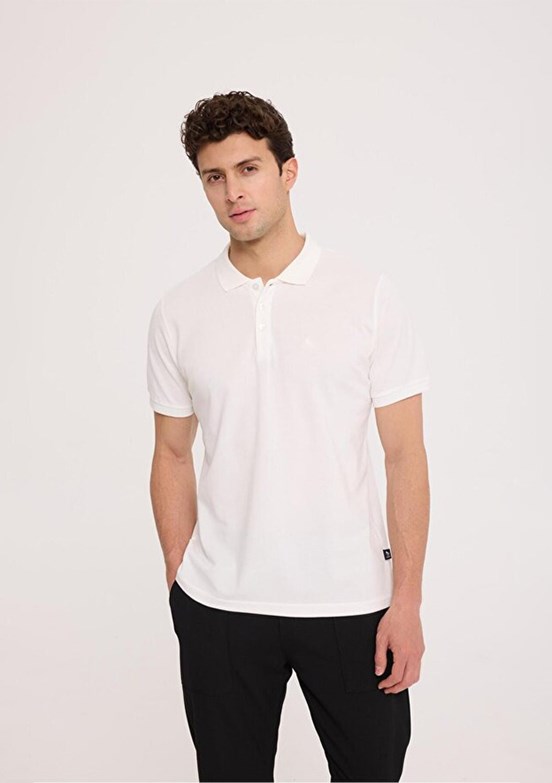 THE CROW Father - TC4613 Erkek Beyaz Polo Yaka T-Shirt
