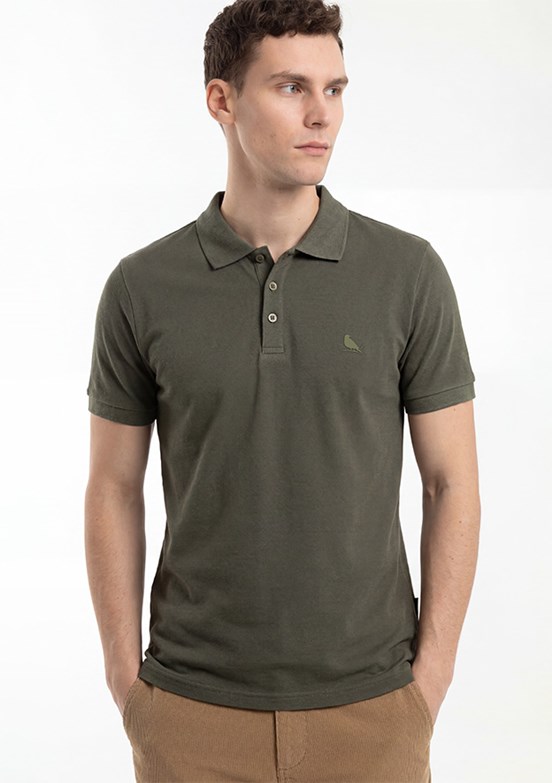 THE CROW Father - TC4613 Erkek Yeşil Polo Yaka T-Shirt