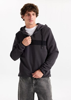 THE CROW Antrasit Unisex Fermuarlı Sweatshirt