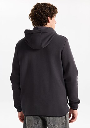 THE CROW Antrasit Unisex Fermuarlı Sweatshirt