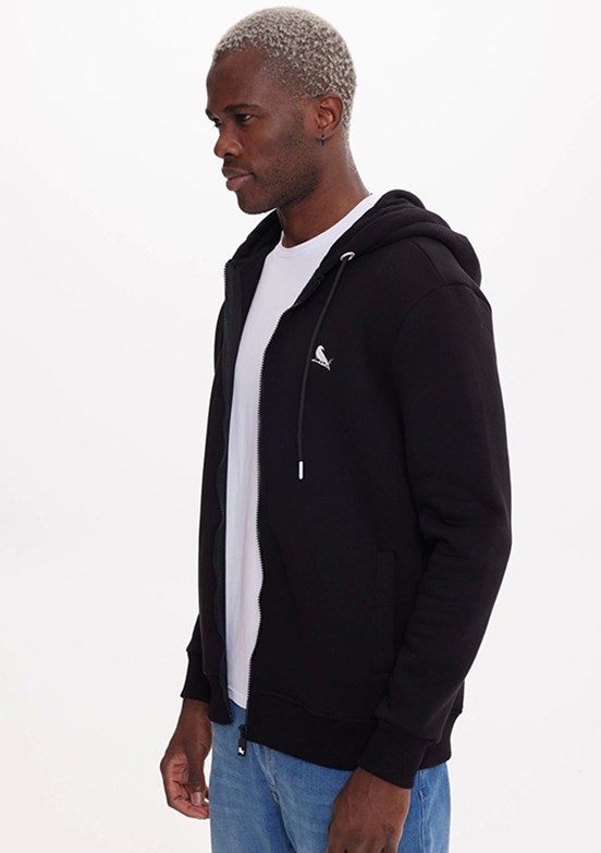 THE CROW Siyah Unisex Fermuarlı Sweatshirt
