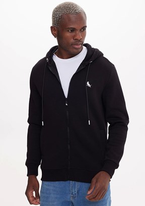 THE CROW Siyah Unisex Fermuarlı Sweatshirt