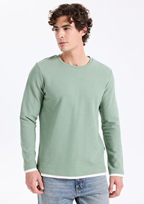 THE CROW - TC4041 Unisex Yeşil Basic Sweatshirt