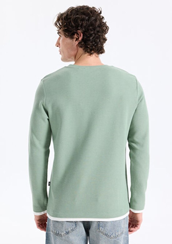 THE CROW - TC4041 Unisex Yeşil Basic Sweatshirt