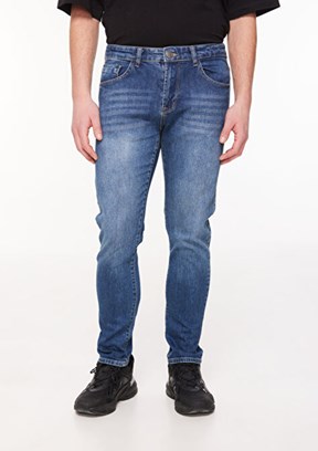 THE CROW Mavi Unisex Normal Bel Jean Pantolon