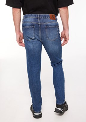 THE CROW Mavi Unisex Normal Bel Jean Pantolon