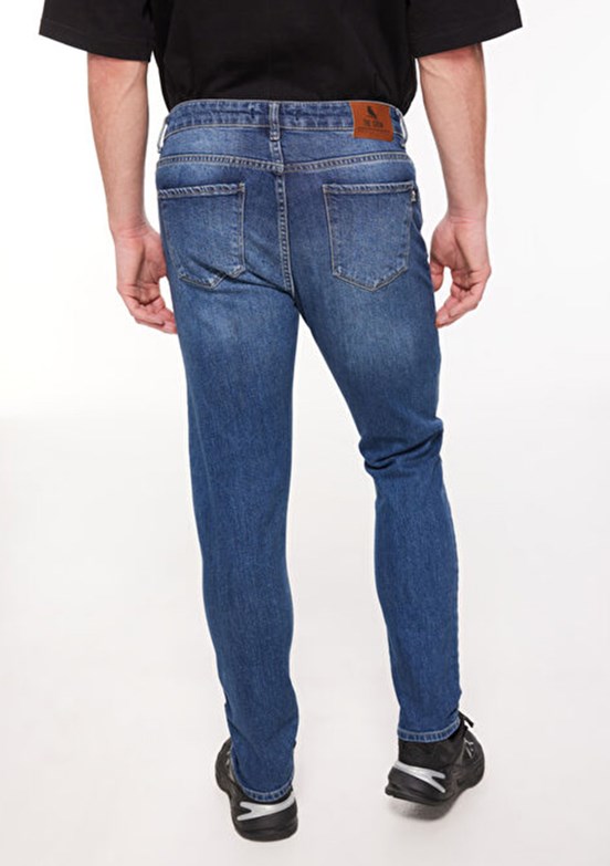 THE CROW Mavi Unisex Normal Bel Jean Pantolon