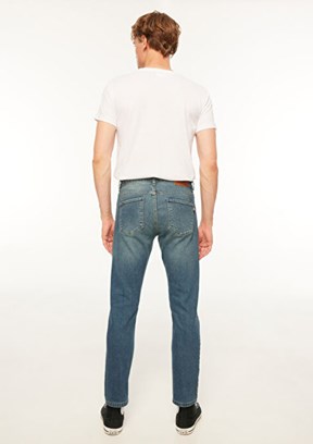 THE CROW Mavi Unisex Normal Bel Jean Pantolon