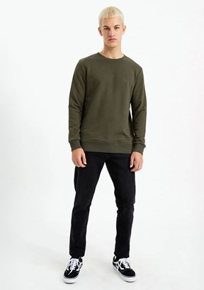 THE CROW Yeşil Unisex O Yaka Sweatshirt