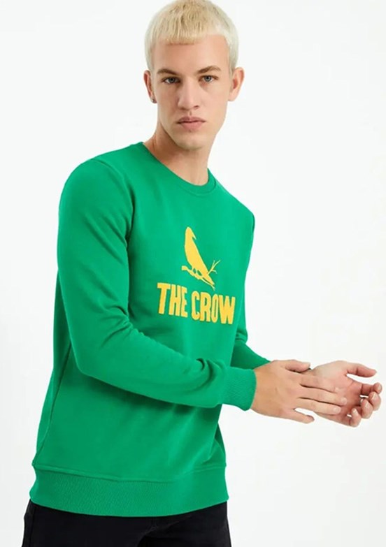 THE CROW Mavi Unisex O Yaka Sweatshirt