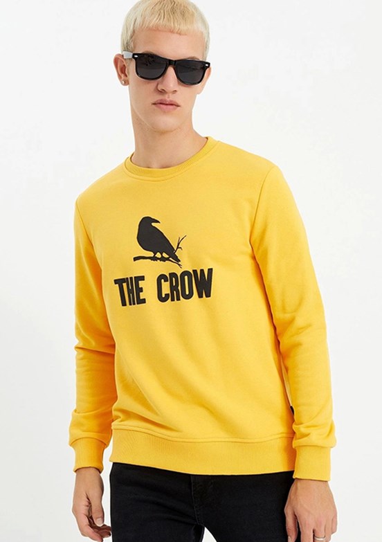 THE CROW Sarı Unisex O Yaka Sweatshirt