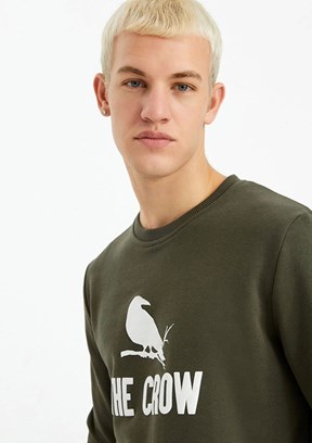 THE CROW Yeşil Unisex O Yaka Sweatshirt
