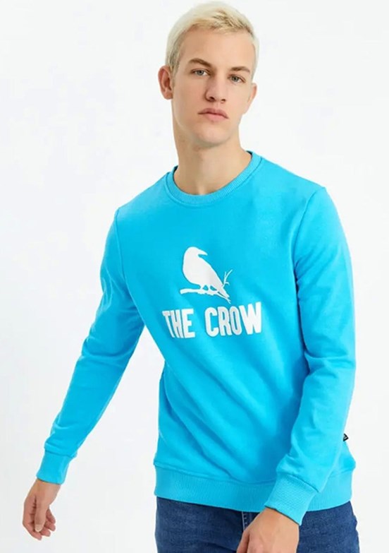 THE CROW Mavi Unisex O Yaka Sweatshirt