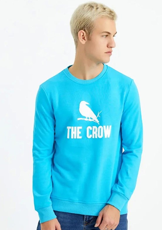 THE CROW Mavi Unisex O Yaka Sweatshirt