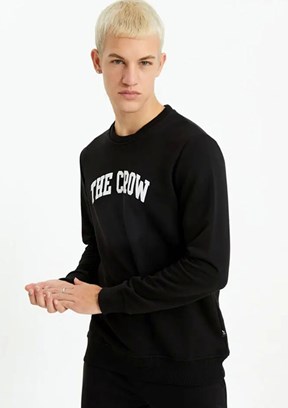 THE CROW Siyah Unisex O Yaka Sweatshirt