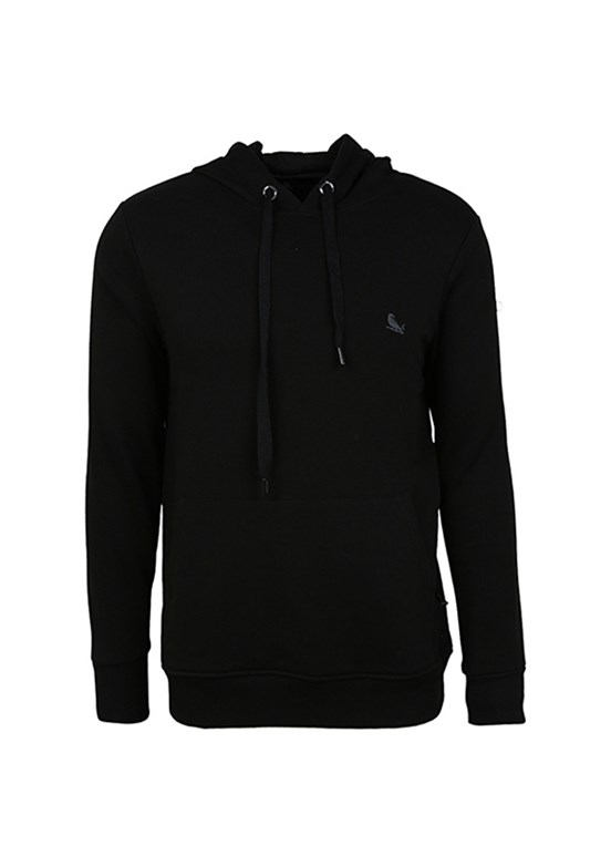 THE CROW Siyah Unisex Fermuarsız Kapüşonlu Sweatshirt